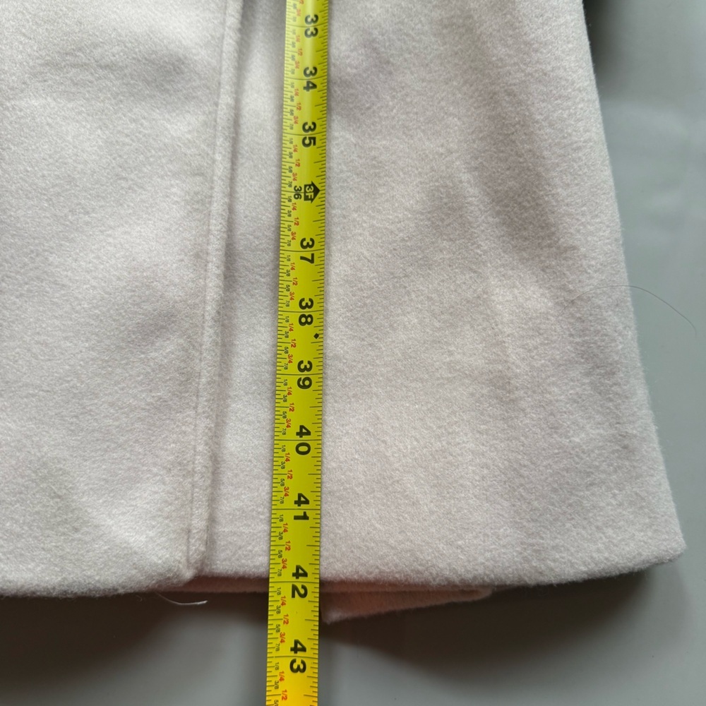 Double Breasted Long Maxi Minimalist Coat Cream Ivory White Small - Picture 5 of 5